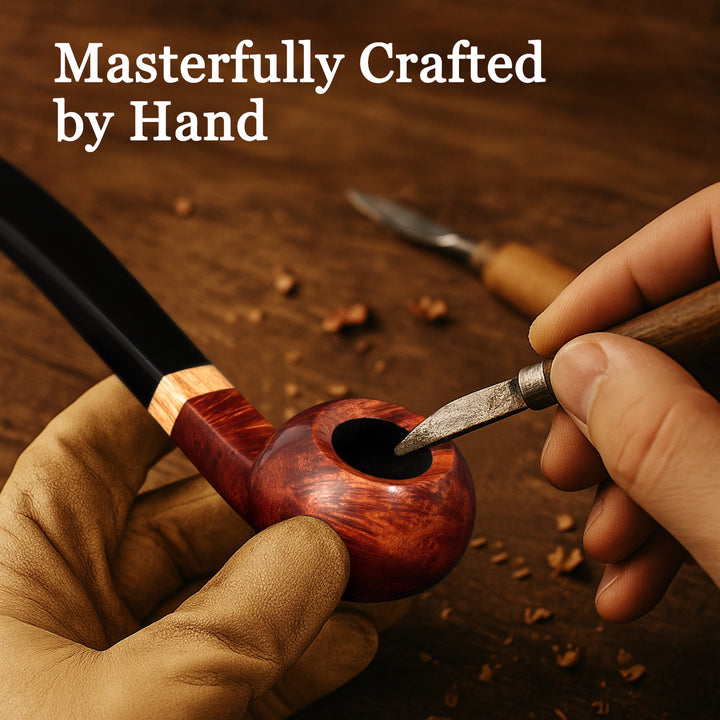Obetis Briar Wood Ball Pipe – Panel Apple Shape with Gift Box