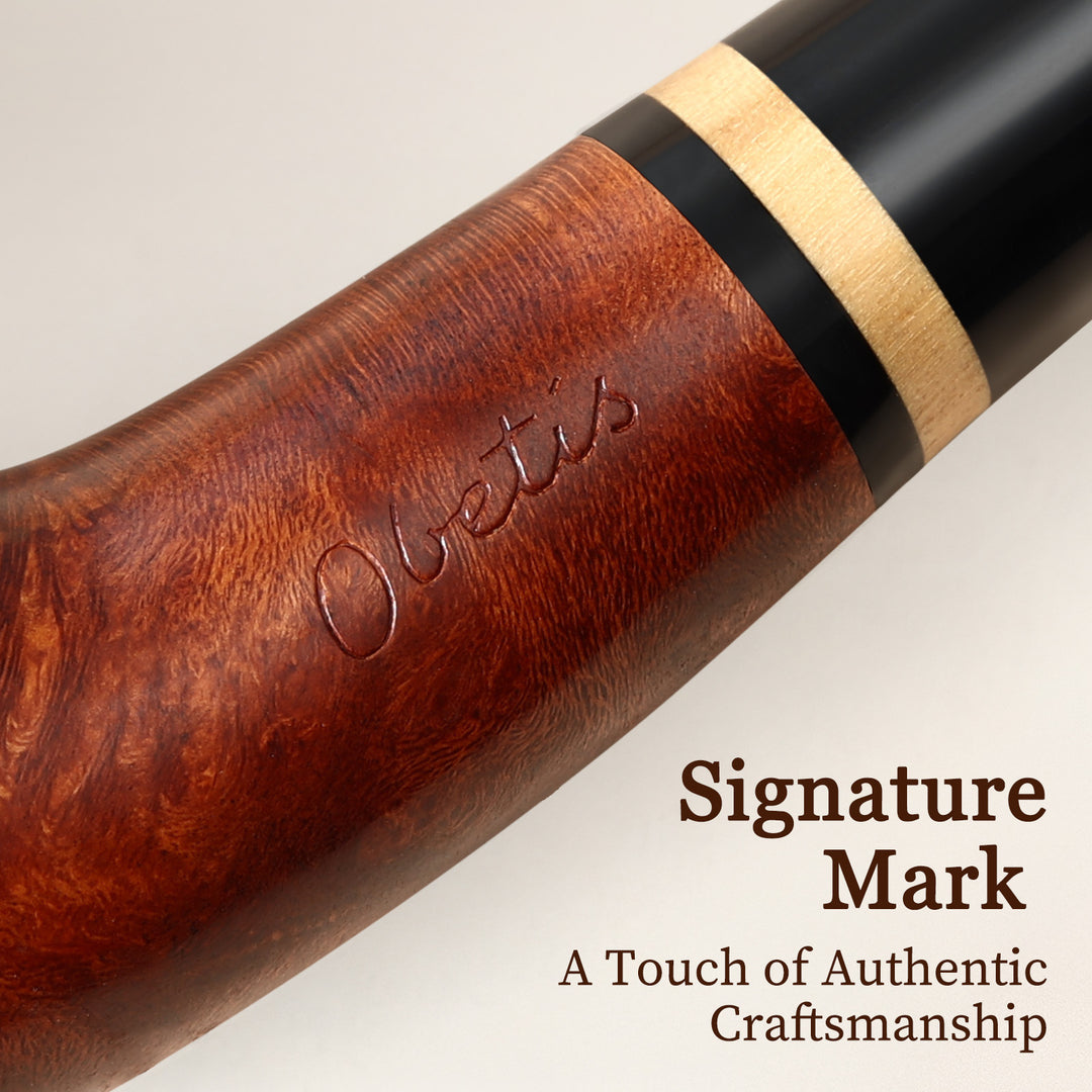 Churchwarden Briar Tobacco Pipe with Gift Box & Velvet Pouch – Long Stem, Elegant Design
