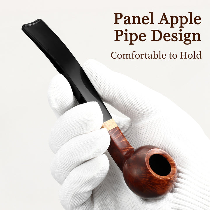 Obetis Briar Wood Ball Pipe – Panel Apple Shape with Gift Box