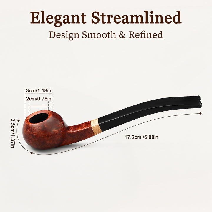 Obetis Briar Wood Ball Pipe – Panel Apple Shape with Gift Box