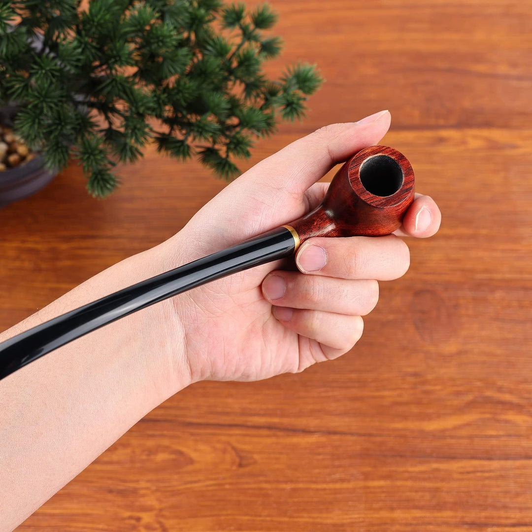 Joyoldelf Churchwarden Rosewood Tobacco Pipe Set – Long Stem with Full Accessories