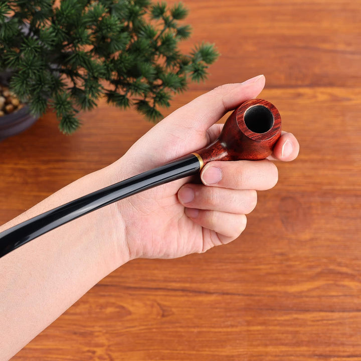 Joyoldelf Churchwarden Rosewood Tobacco Pipe Set – Long Stem with Full Accessories