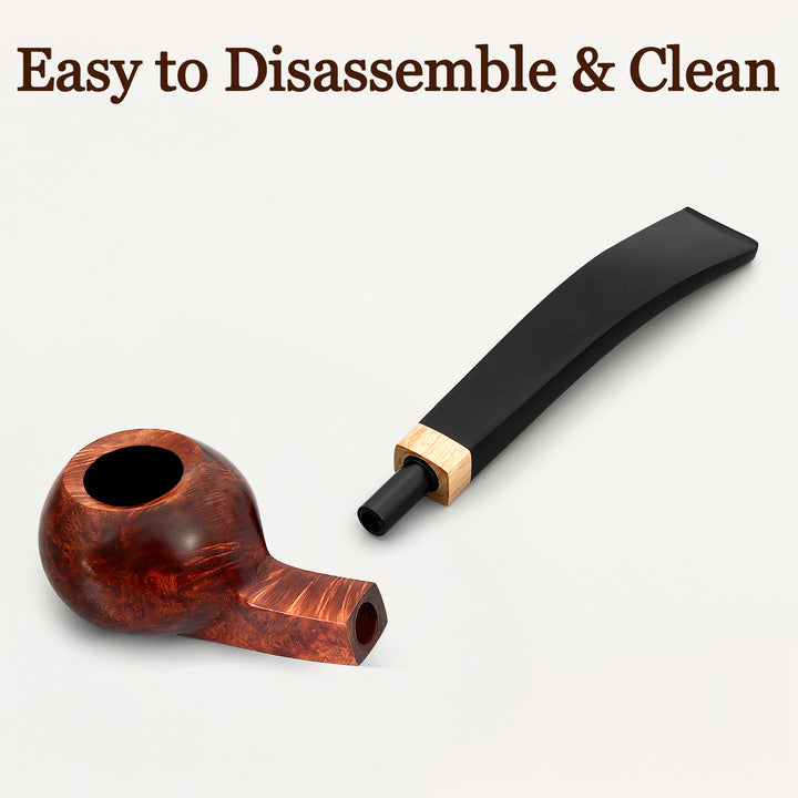Obetis Briar Wood Ball Pipe – Panel Apple Shape with Gift Box