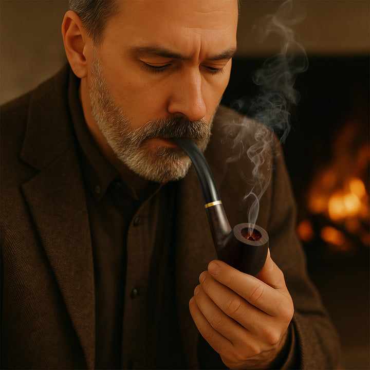 Joyoldelf Ebony Tobacco Pipe with Replaceable Long & Short Stem – Carbon Filter & Full Gift Set