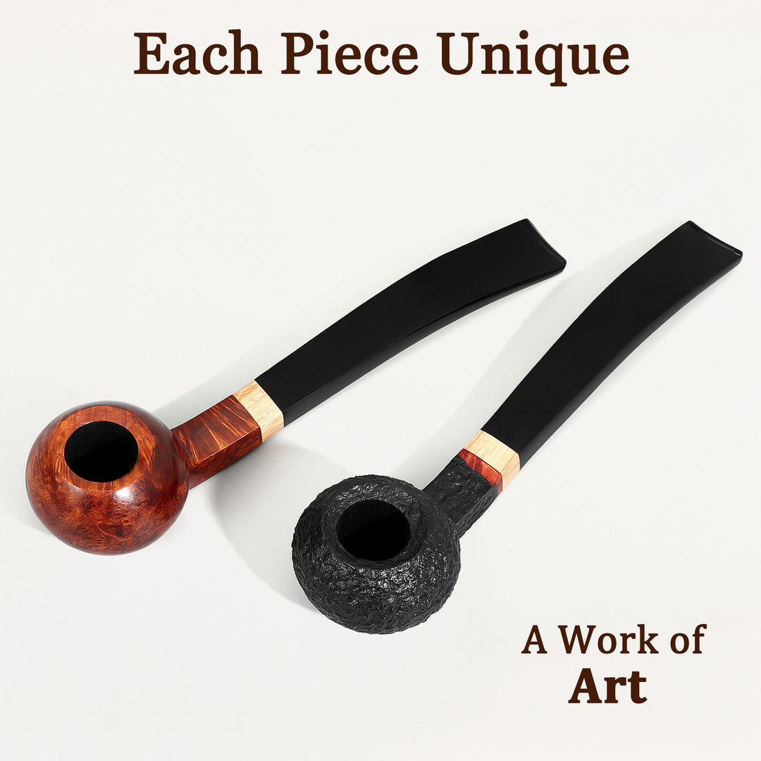 Obetis Briar Wood Ball Pipe – Panel Apple Shape with Gift Box