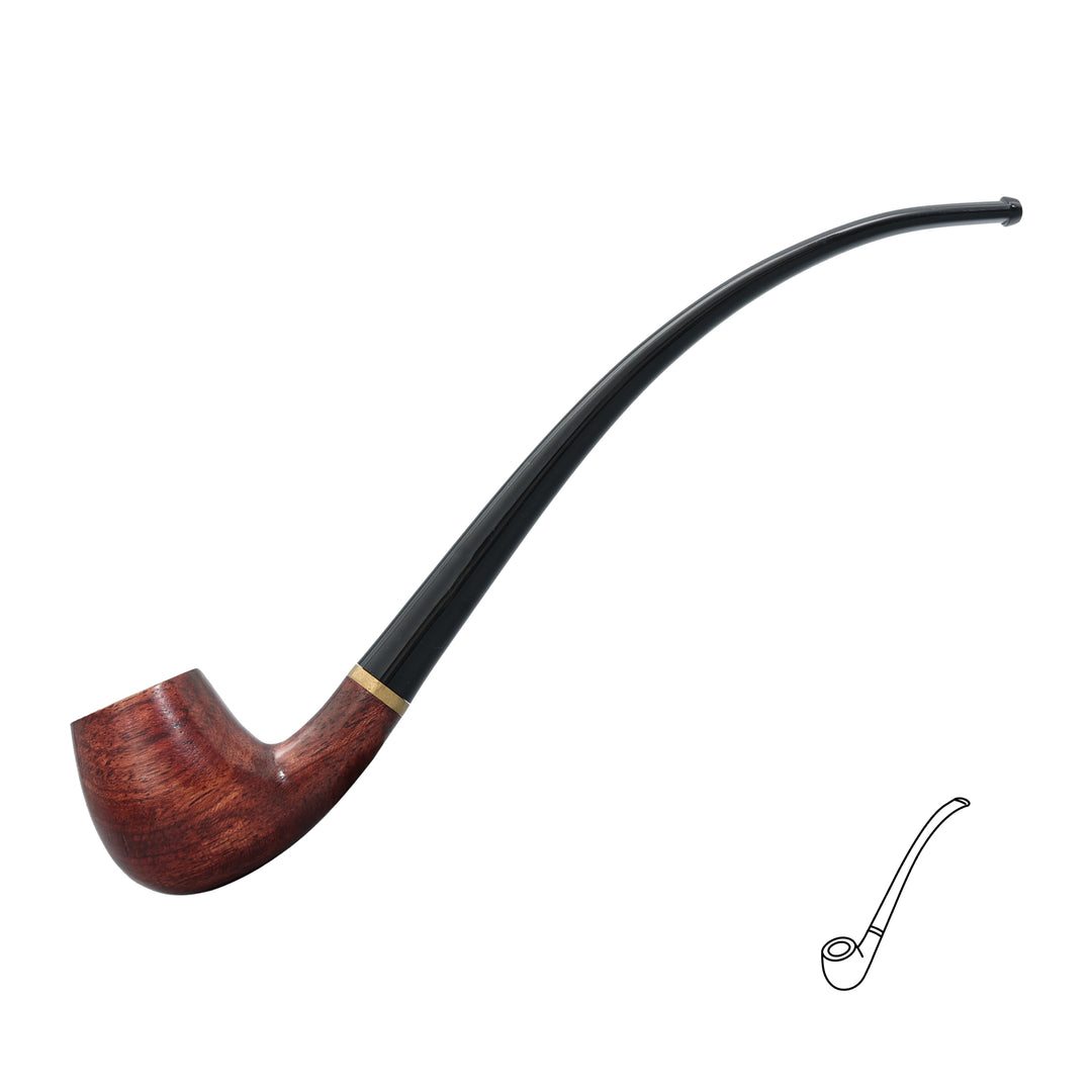 Joyoldelf rosewood long-stem pipe – full side view product image