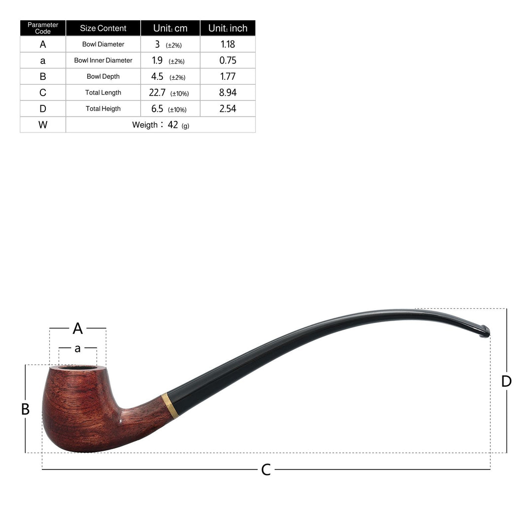Juego de pipas de tabaco Joyoldelf Churchwarden de palisandro: mango largo con todos los accesorios