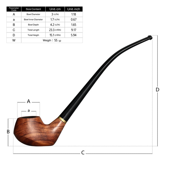 Joyoldelf Rosewood Churchwarden Pipe Set