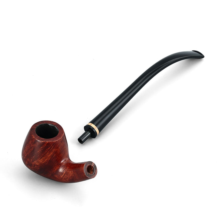 Churchwarden Briar Tobacco Pipe with Gift Box & Velvet Pouch – Long Stem, Elegant Design