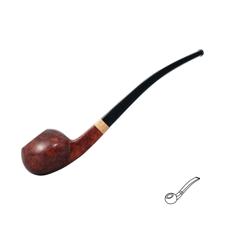 Obetis Briar Wood Ball Pipe – Panel Apple Shape with Gift Box