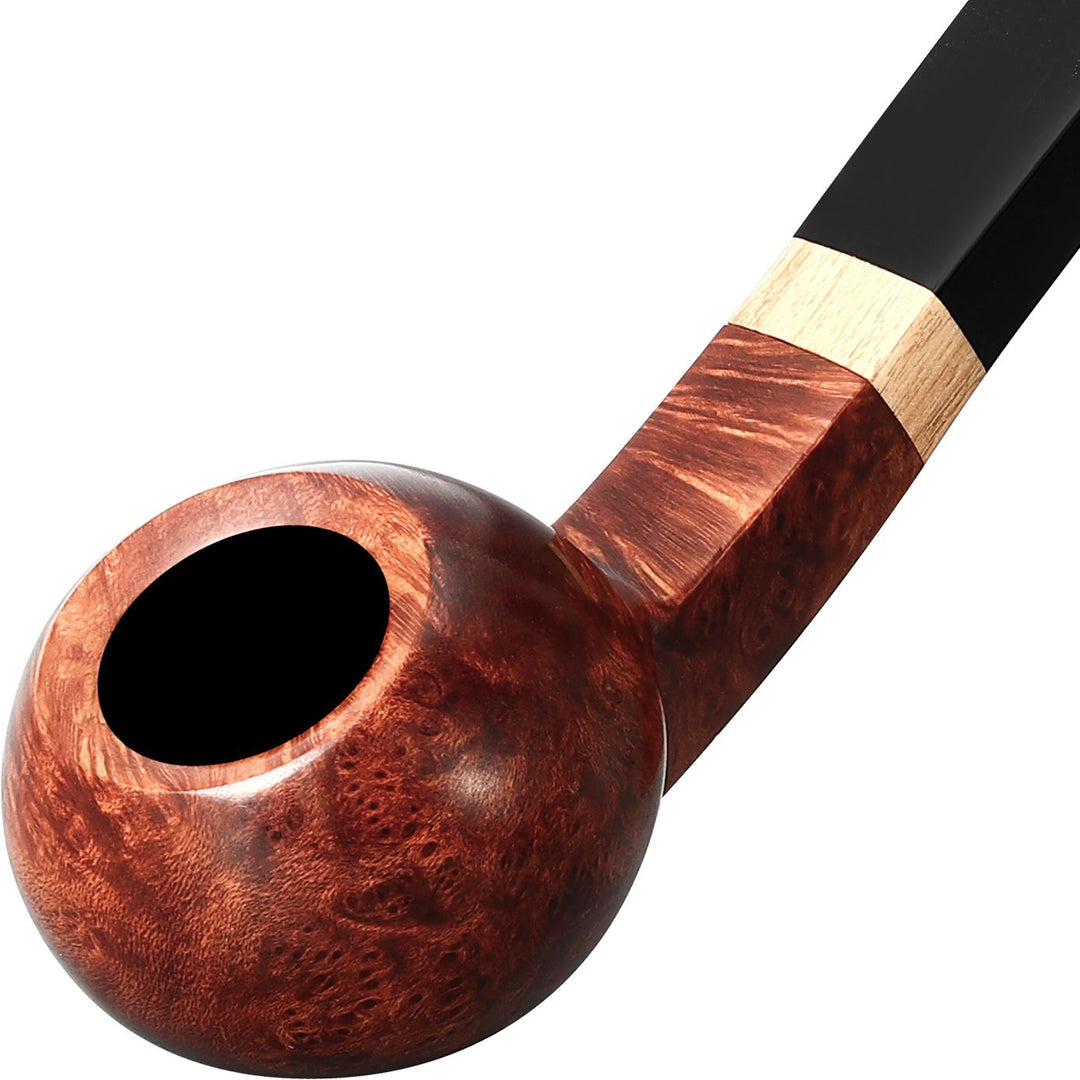 Obetis Briar Wood Ball Pipe – Panel Apple Shape with Gift Box