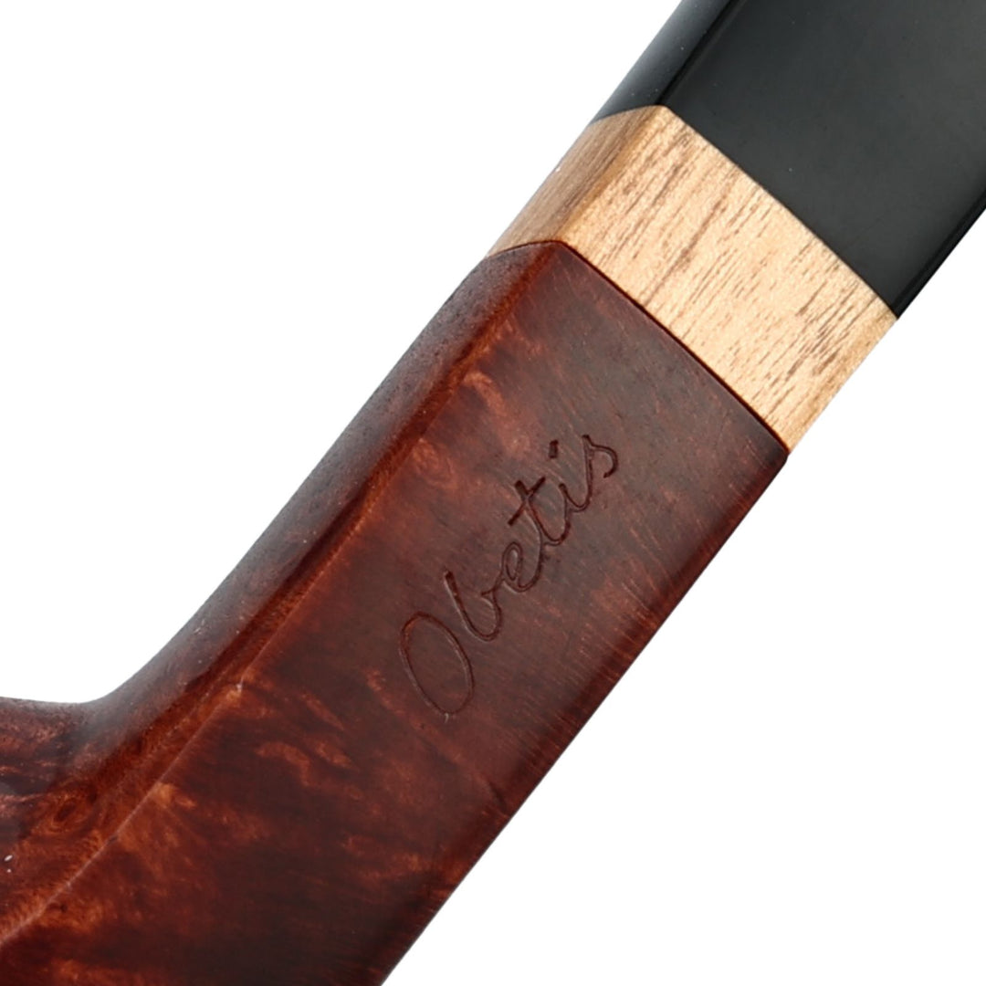 Obetis Briar Wood Ball Pipe – Panel Apple Shape with Gift Box