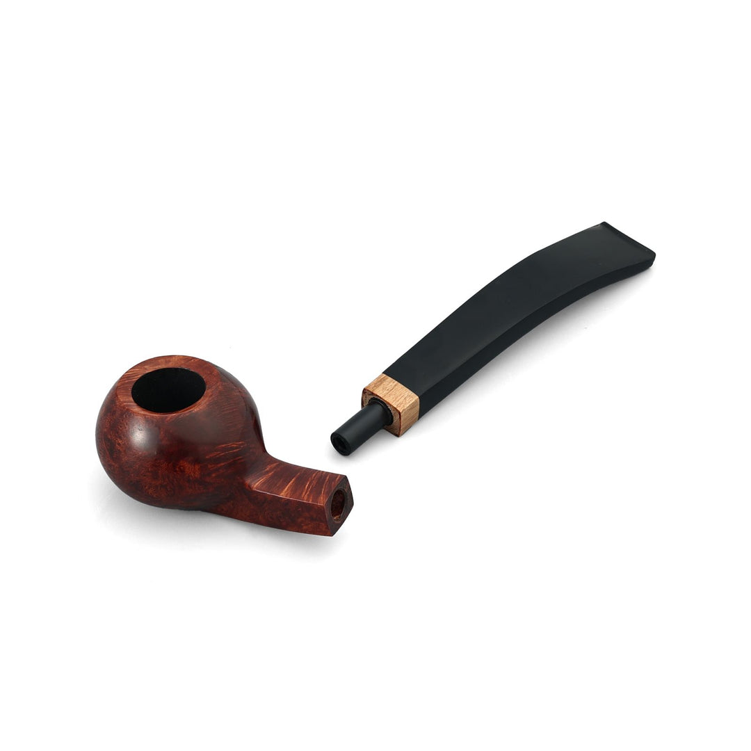 Obetis Briar Wood Ball Pipe – Panel Apple Shape with Gift Box