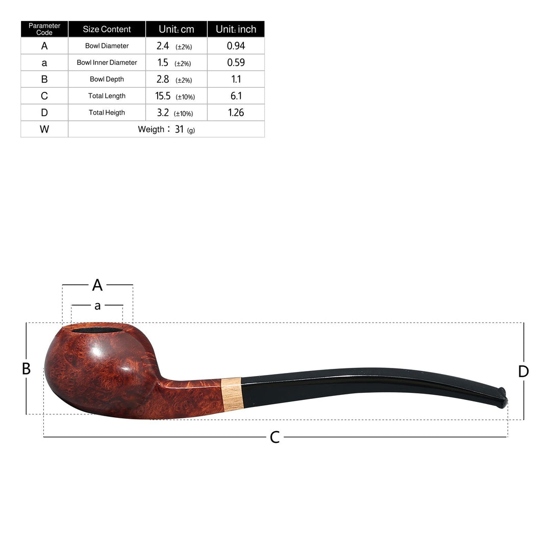 Obetis Briar Wood Ball Pipe – Panel Apple Shape with Gift Box