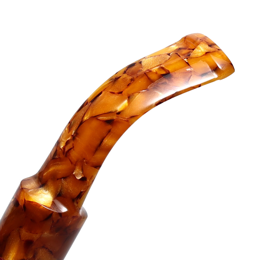 Obetis Handmade Briar Tobacco Pipe – Calabash Sitter with Amber Acrylic Stem