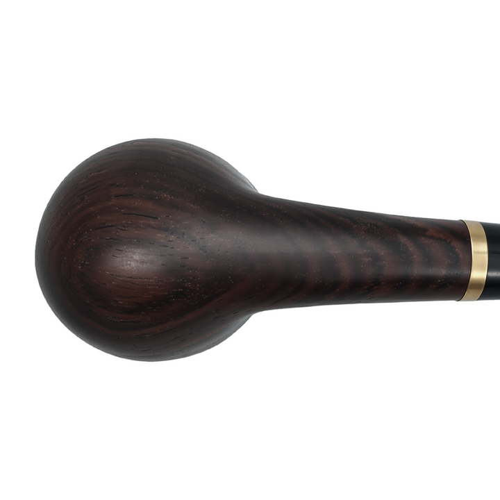 Obetis ebony wood pipe — side view of smooth rounded base and handcrafted texture