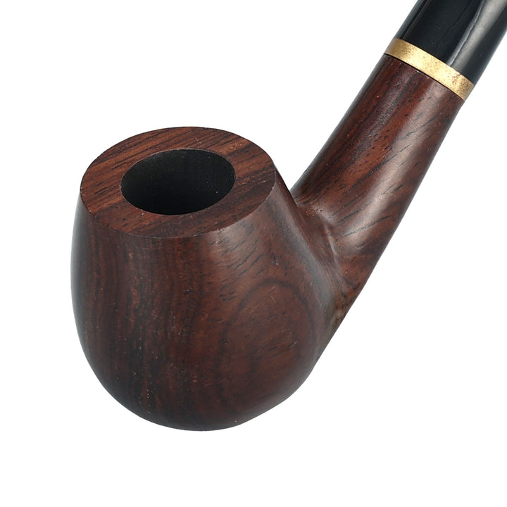 Pipa de tabaco Joyoldelf de madera de ébano con filtro de 9 mm y soporte (lista para regalo)