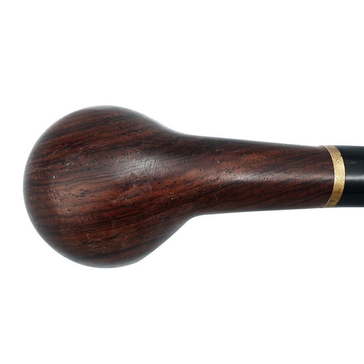 Pipa de tabaco Joyoldelf de madera de ébano con filtro de 9 mm y soporte (lista para regalo)