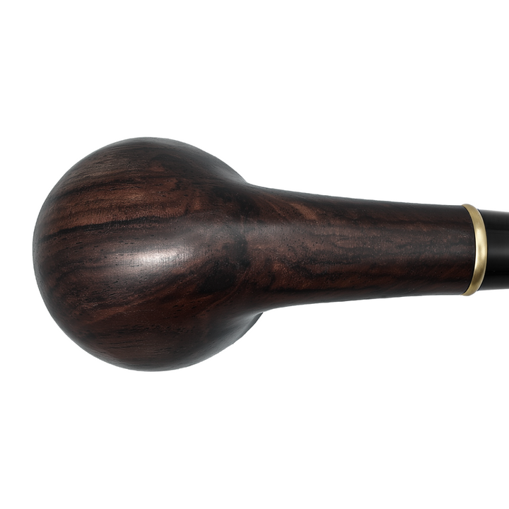 Bottom view of the Joyoldelf ebony wood pipe, highlighting the deep natural grain and rounded handcrafted bowl.