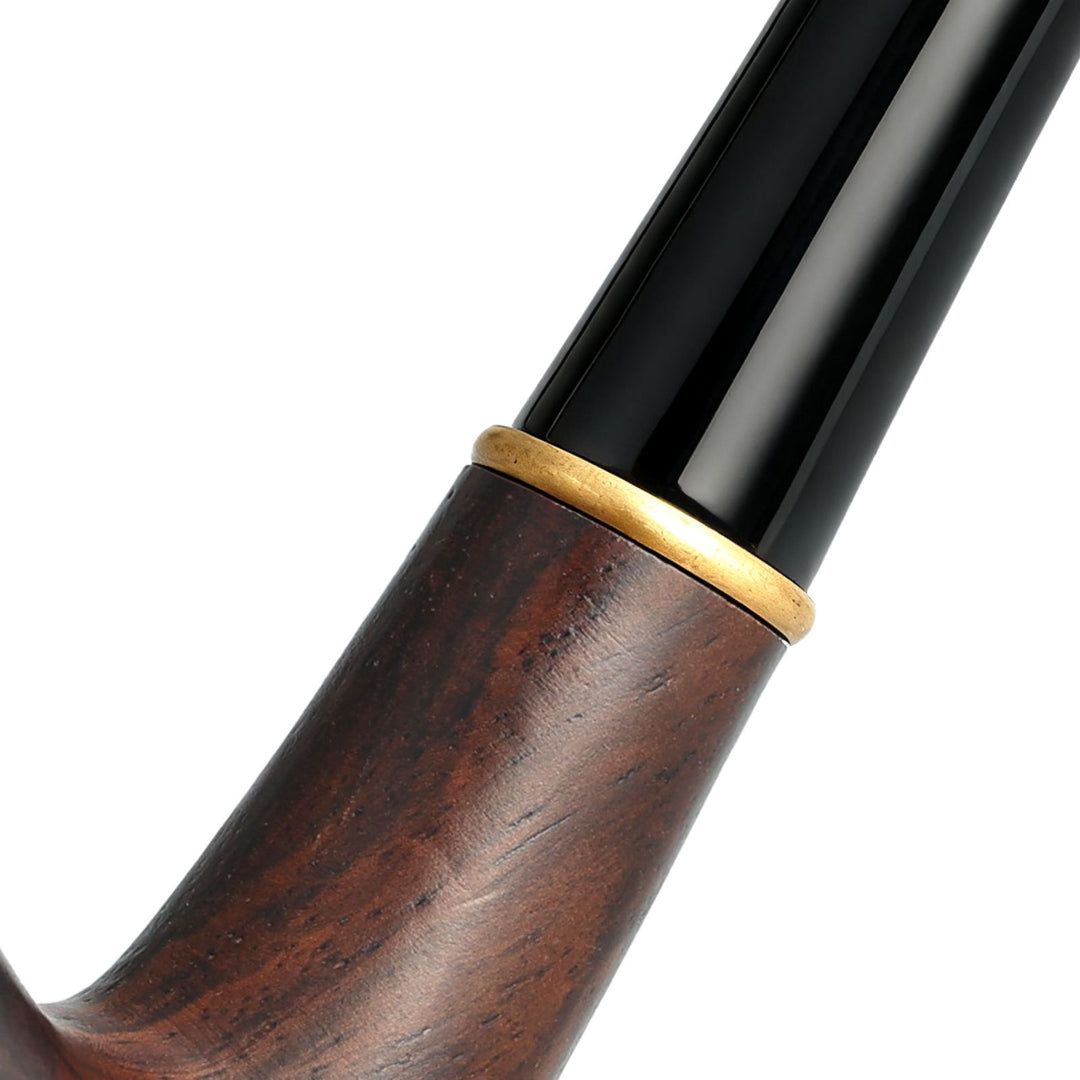 Pipa de tabaco Joyoldelf de ébano con boquillas reemplazables, filtro de carbón y set de regalo completo.
