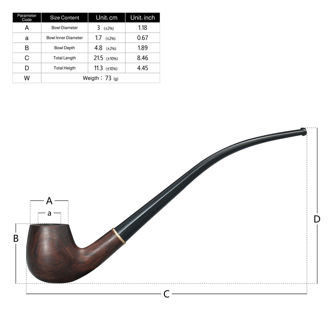Pipa de tabaco Joyoldelf de ébano con boquillas reemplazables, filtro de carbón y set de regalo completo.