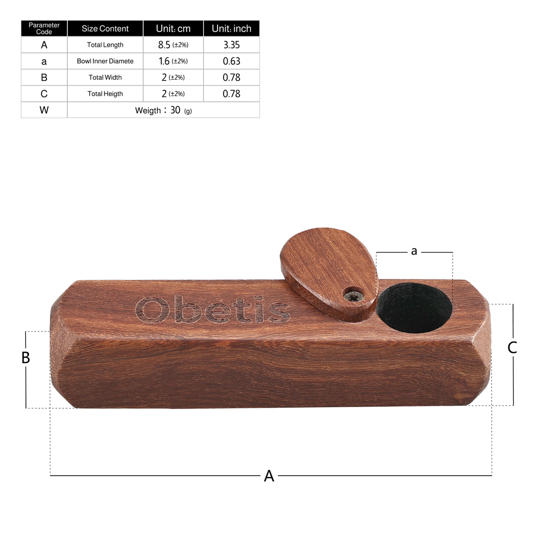 Obetis Portable Rosewood Pipe Set with Cleaner Kit – Compact, Smooth Draw Design