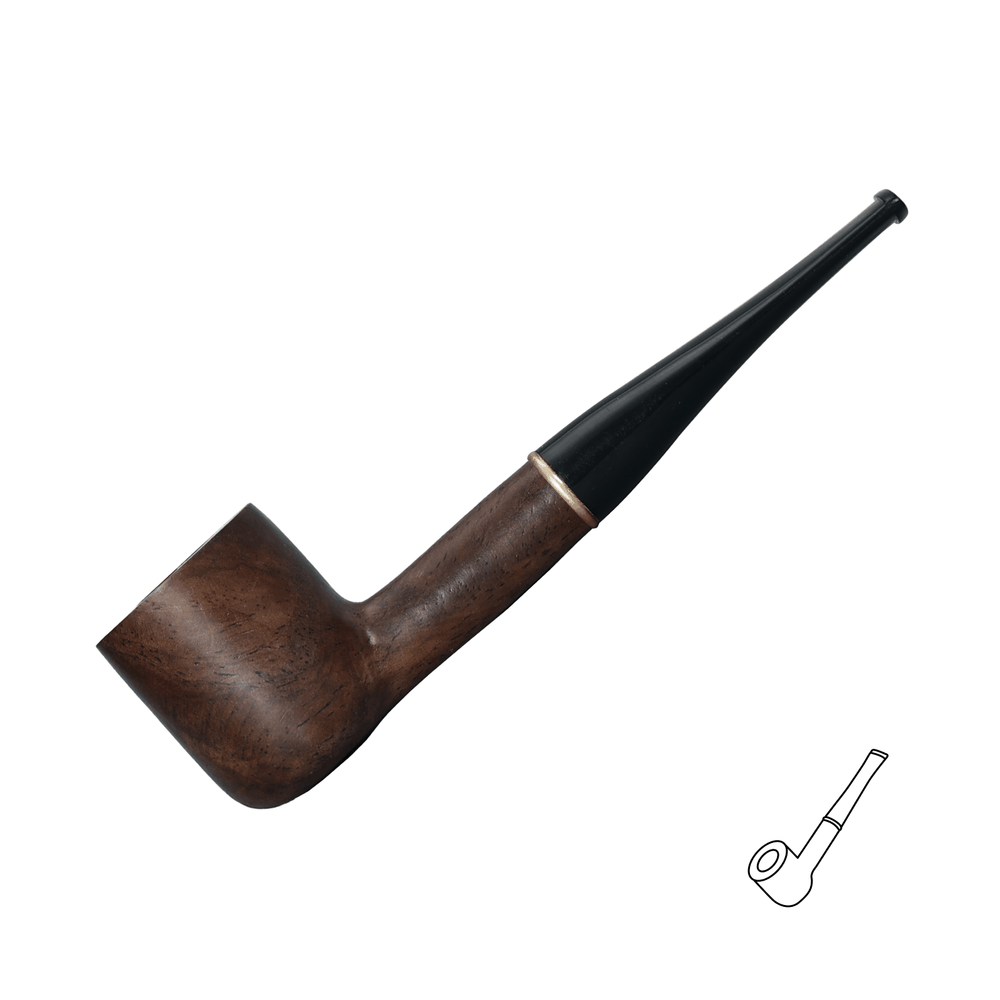 Obetis ebony wood pipe — full side profile with smooth grain and classic silhouette