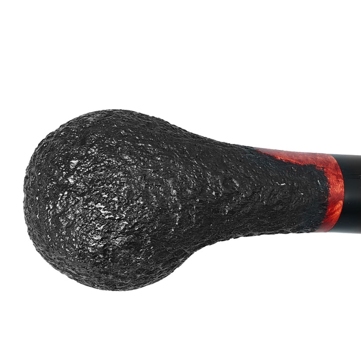 Pipa de tabaco de brezo de madera de brezo curvada Obetis - Set de regalo artesanal con funda de terciopelo