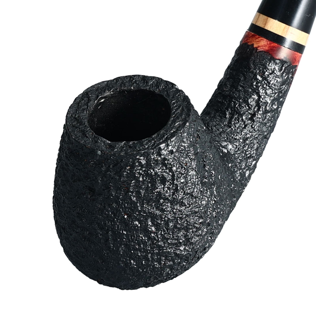 Pipa de tabaco de brezo Obetis Churchwarden: Pipa rústica extralarga hecha a mano con caja de regalo