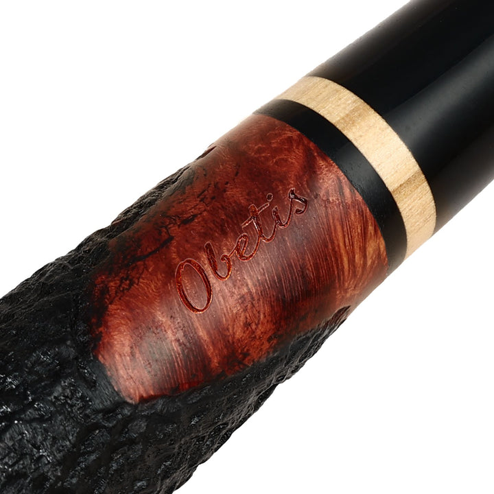 Pipa de tabaco de brezo Obetis Churchwarden: Pipa rústica extralarga hecha a mano con caja de regalo