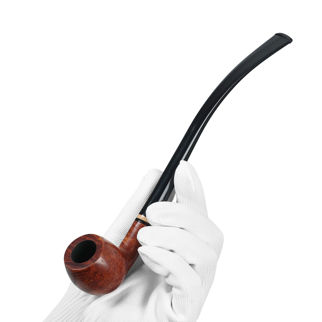 Pipa de brezo Obetis Churchwarden - Pipa de madera para fumar de mango largo, hecha a mano, con caja de regalo