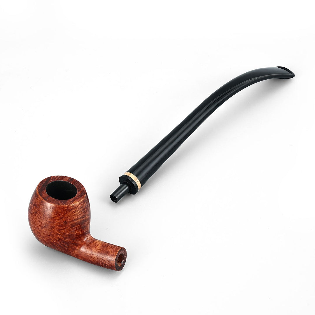 long stem tobacco pipe Extra 14" Churchwarden - With Indian Spirit Feathers & Beads - Hand Made Wood Smoking Bowl Moonshine MS12L Dark Smooth Long