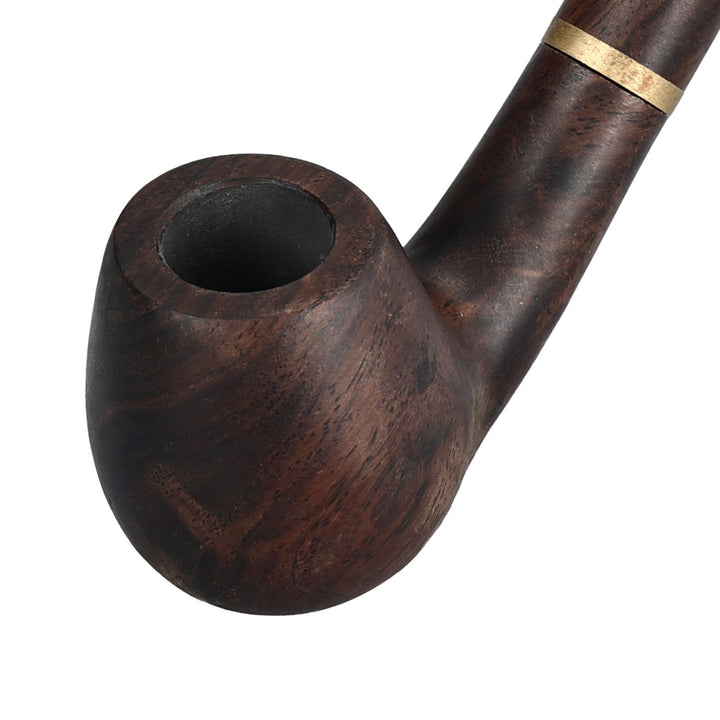 Pipa de tabaco Obetis de madera de ébano - Diseño clásico curvado con caja de regalo