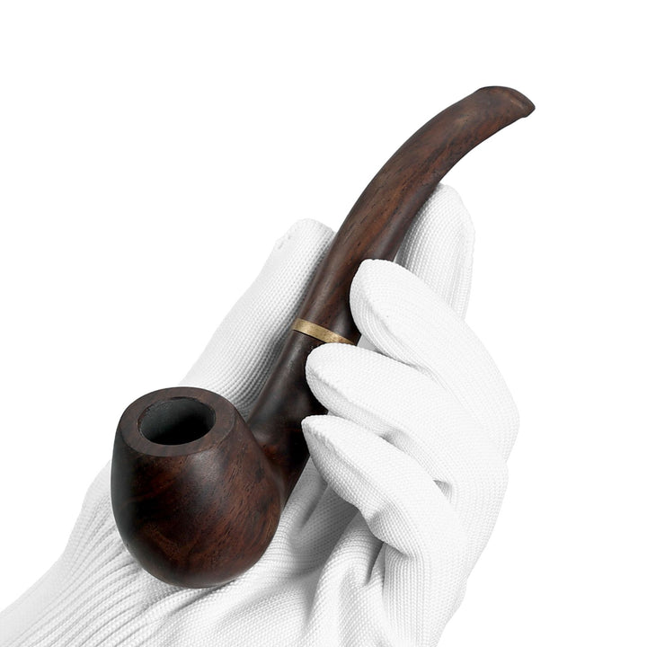 Pipa de tabaco Obetis de madera de ébano - Diseño clásico curvado con caja de regalo