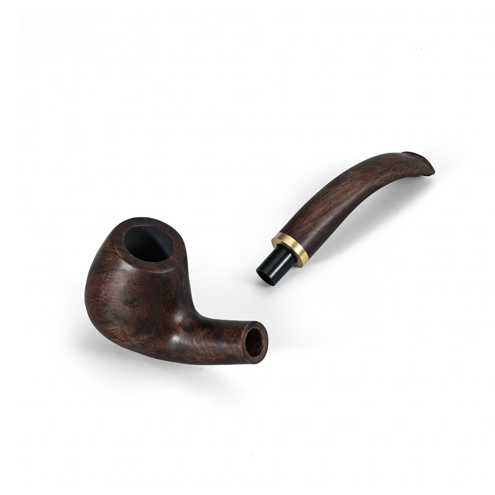 Obetis full ebony wood pipe — detachable wooden stem and bowl shown separately