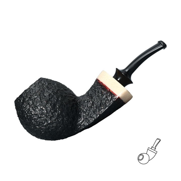 Pipa de tabaco de brezo artesanal Obetis - Forma rústica con caja de regalo