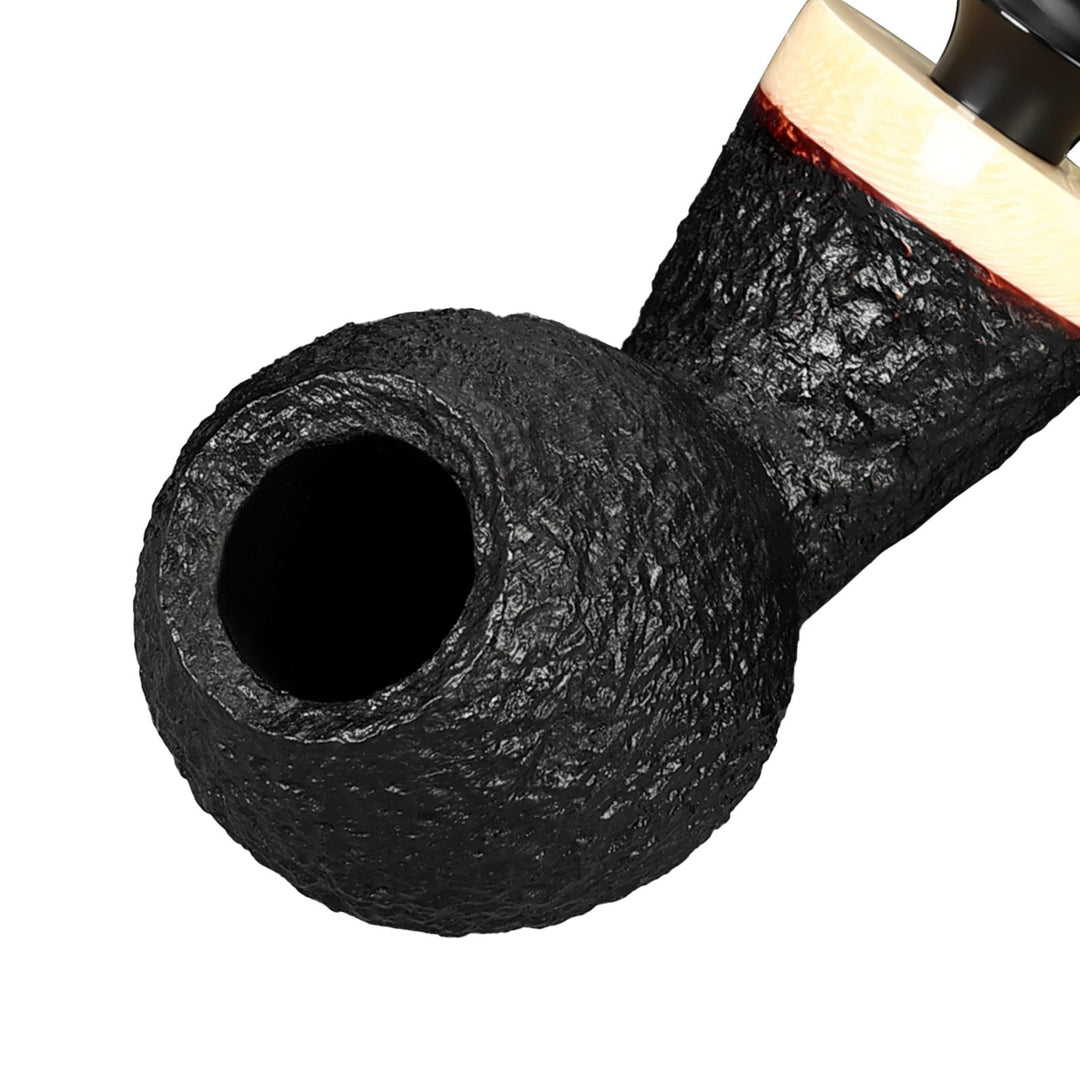 Pipa de tabaco de brezo artesanal Obetis - Forma rústica con caja de regalo